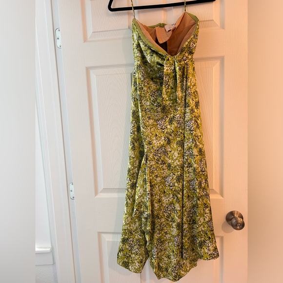 NWOT Cinq a Sept Green Guinevere Silk Strapless Midi Dress SZ 2 - Picture 3 of 7